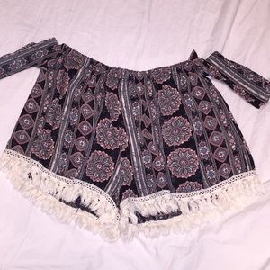 Floral papaya print summer shorts